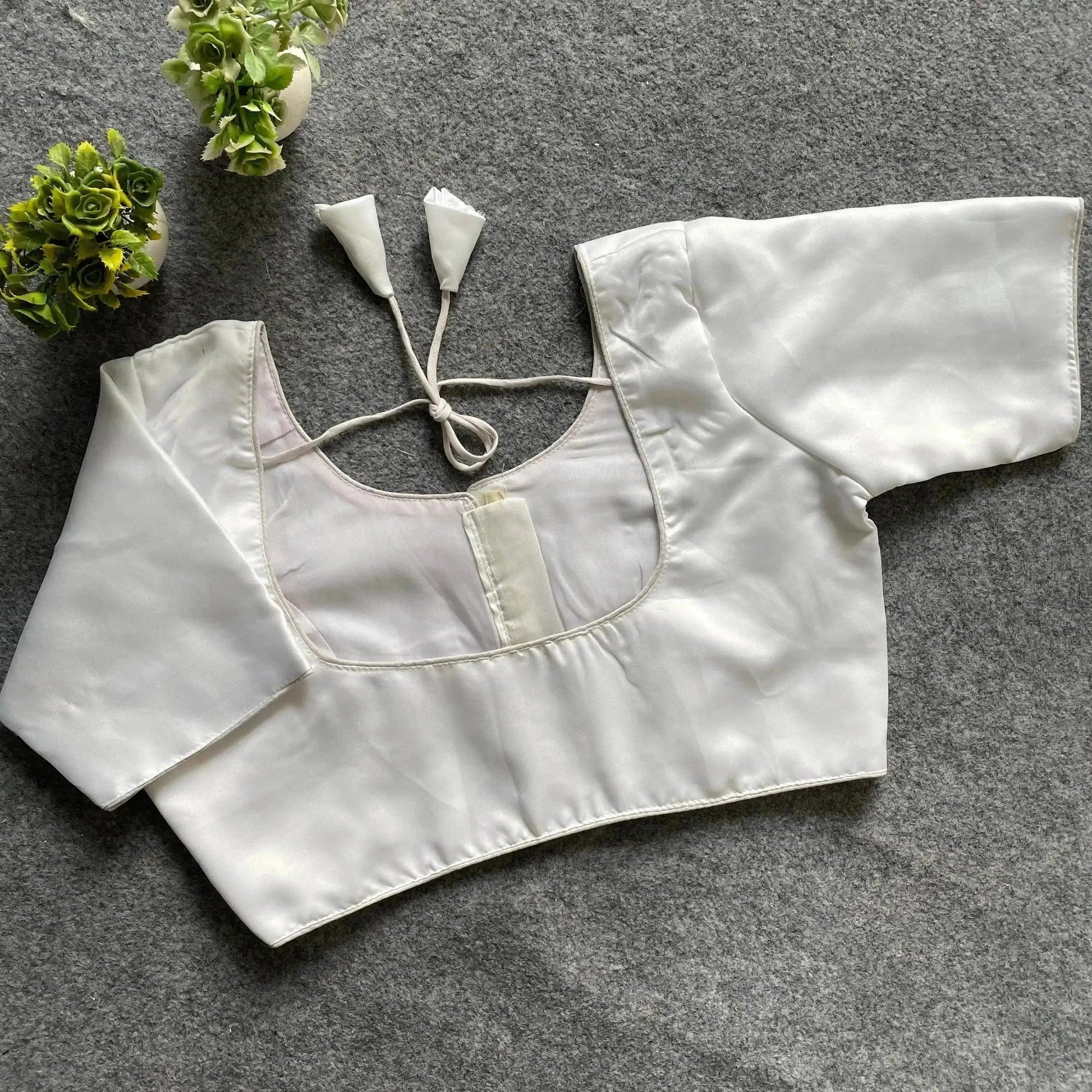 Plain Malai Satin Blouse - Elegant and Versatile - RPD Fashion