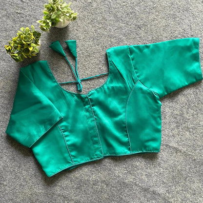 Plain Malai Satin Blouse - Elegant and Versatile - RPD Fashion