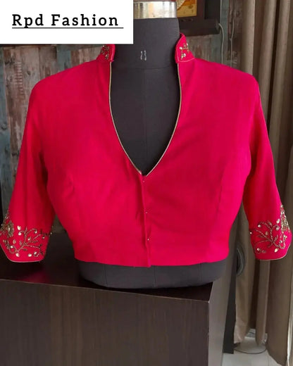 Premium Banglori Silk Handcrafted Blouse with Intricate Work - RPD Fashion