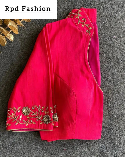 Premium Banglori Silk Handcrafted Blouse with Intricate Work - RPD Fashion