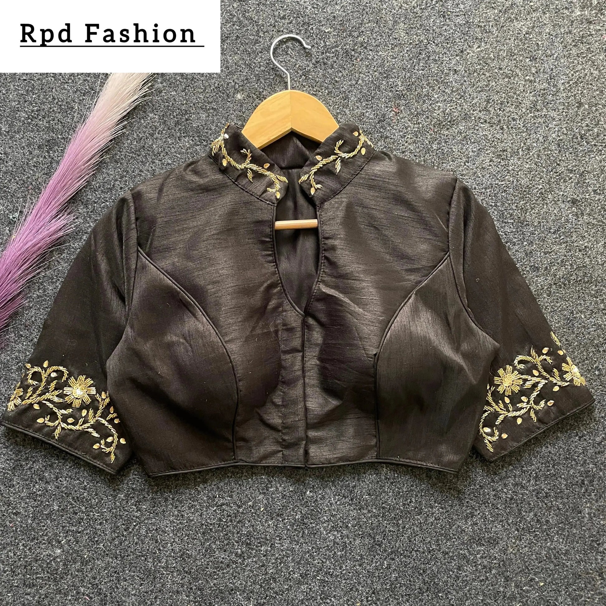 Premium Banglori Silk Handcrafted Blouse with Intricate Work - RPD Fashion