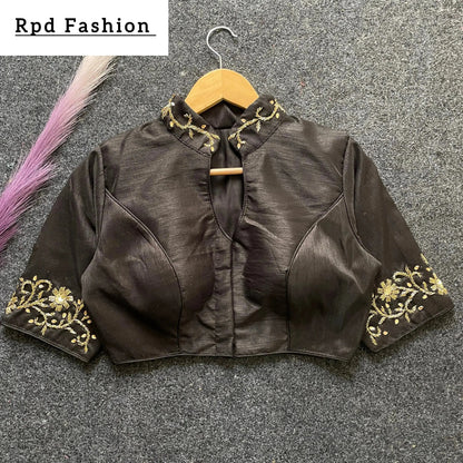 Premium Banglori Silk Handcrafted Blouse with Intricate Work - RPD Fashion