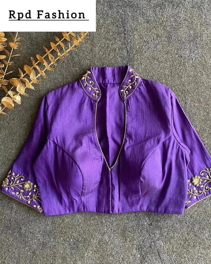 Premium Banglori Silk Handcrafted Blouse with Intricate Work - RPD Fashion
