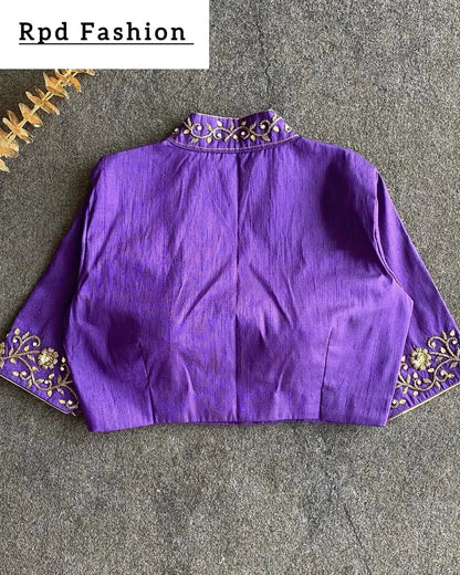 Premium Banglori Silk Handcrafted Blouse with Intricate Work - RPD Fashion