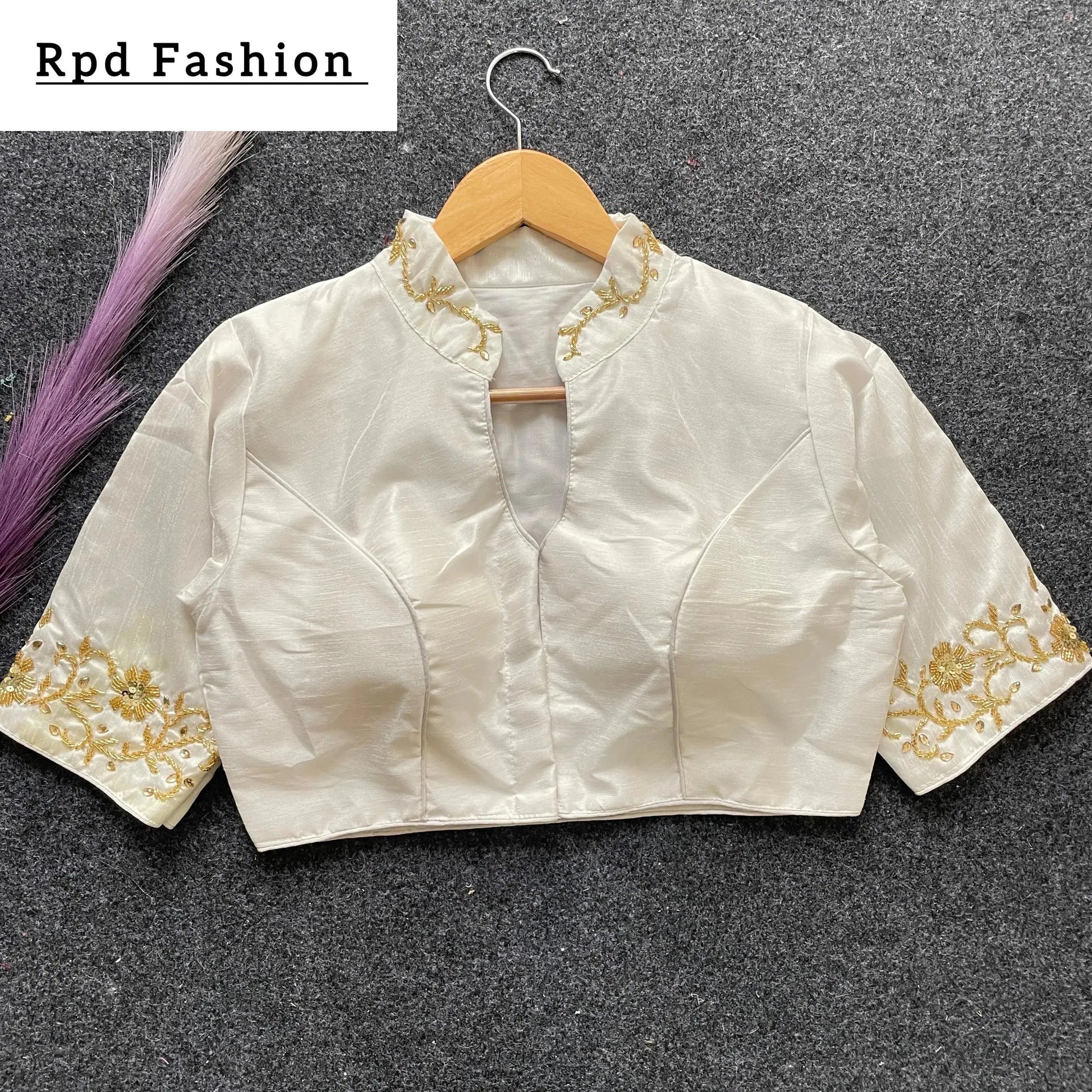 Premium Banglori Silk Handcrafted Blouse with Intricate Work - RPD Fashion