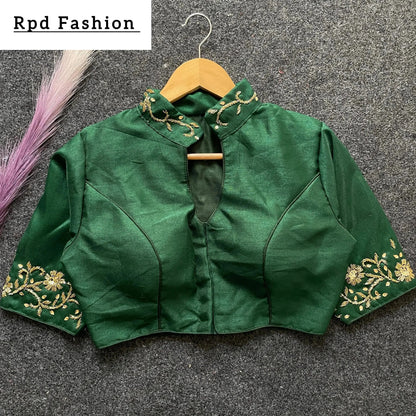 Premium Banglori Silk Handcrafted Blouse with Intricate Work - RPD Fashion