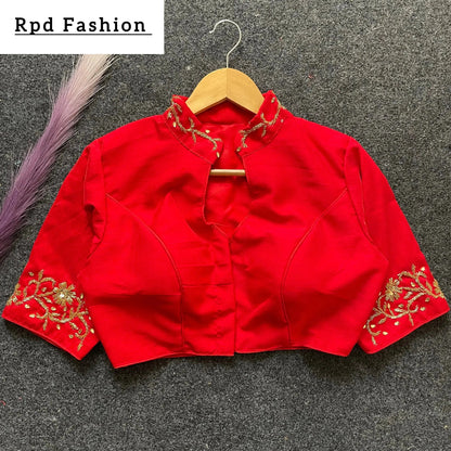 Premium Banglori Silk Handcrafted Blouse with Intricate Work - RPD Fashion