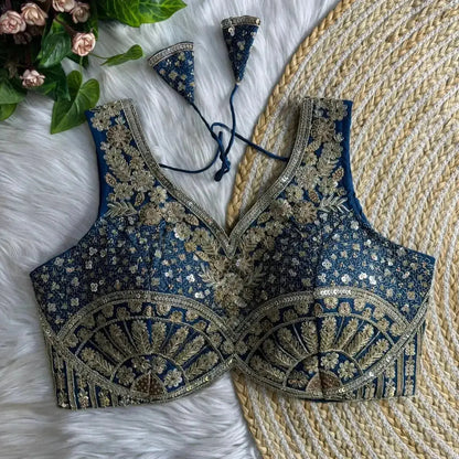 Premium Embroidery Bridal Blouse Design in Purple for Silk Sarees - RPD Fashion