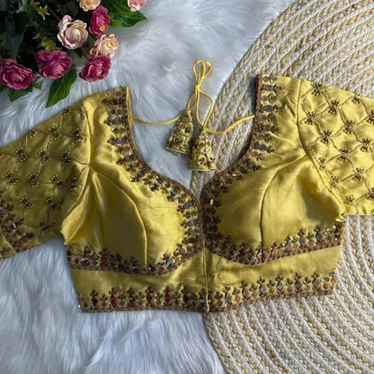 Premium Sabyasachi Bridal Blouse Design with Traditional Indian Motifs - RPD Fashion