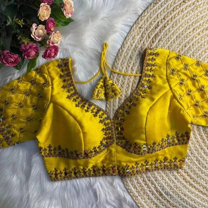 Premium Sabyasachi Bridal Blouse Design with Traditional Indian Motifs - RPD Fashion