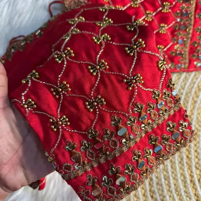 Premium Sabyasachi Bridal Blouse Design with Traditional Indian Motifs - RPD Fashion