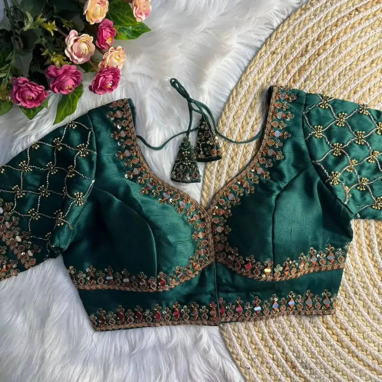 premium sabyasachi bridal blouse design with traditional indian motifs - rpd fashion