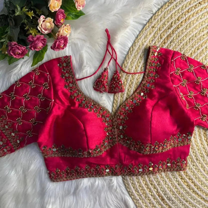 Premium Sabyasachi Bridal Blouse Design with Traditional Indian Motifs - RPD Fashion