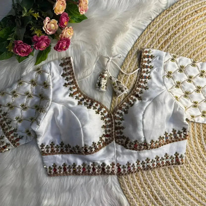 Premium Sabyasachi Bridal Blouse Design with Traditional Indian Motifs - RPD Fashion