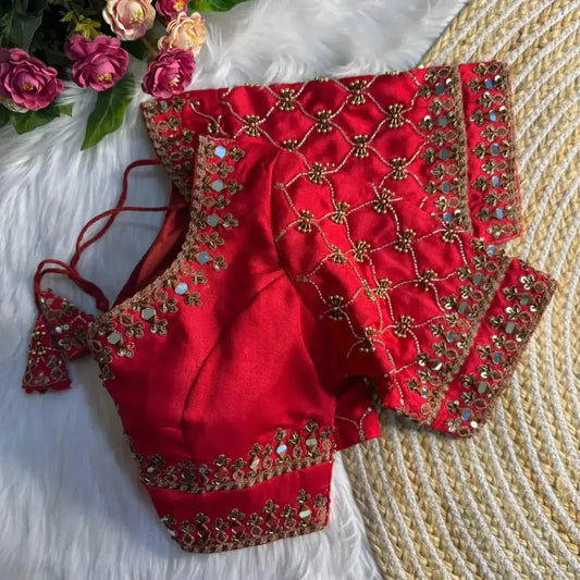 Premium Sabyasachi Bridal Blouse Design with Traditional Indian Motifs - RPD Fashion