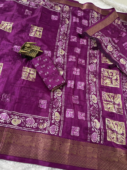 Printed Bollywood Muslin, Cotton Blend Saree - RPD Fashion