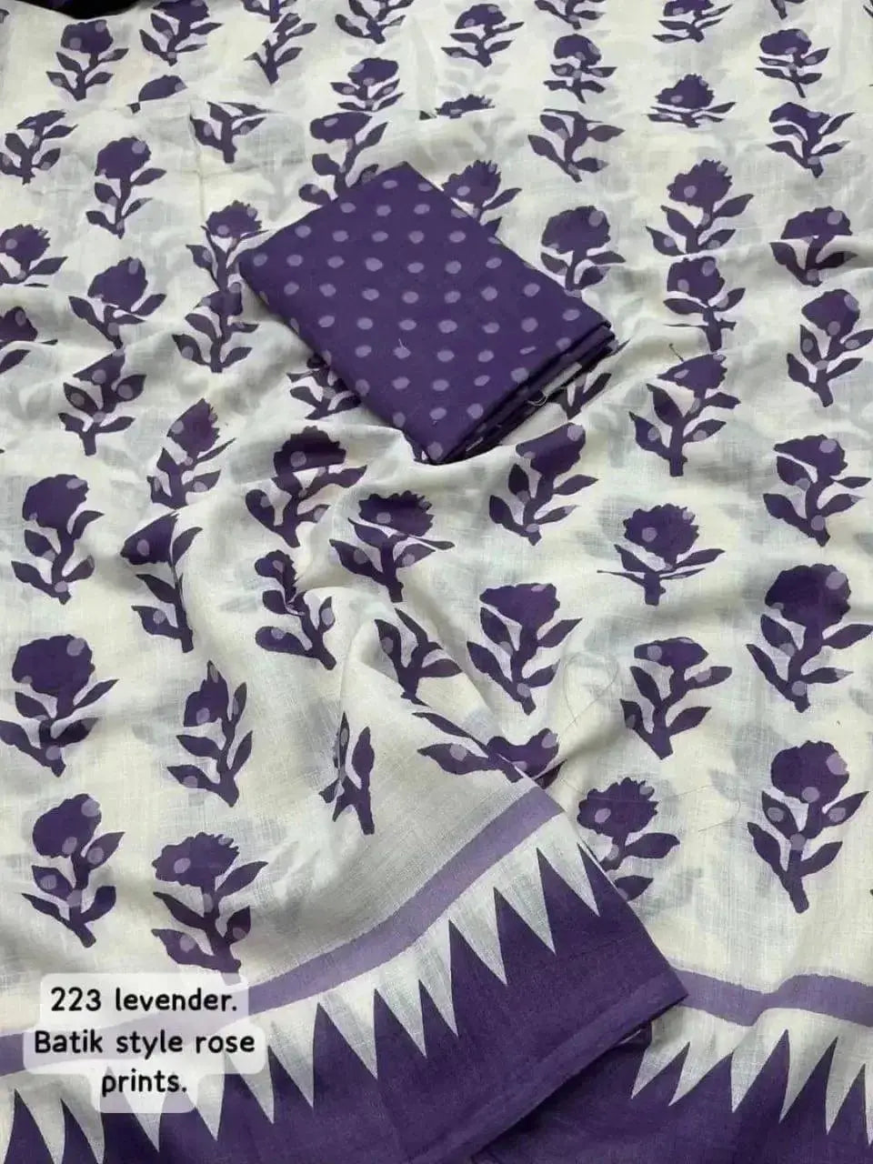 Printed Cotton Saree for Women | Pink & White Floral Print Daily Wear Saree - RPD Fashion