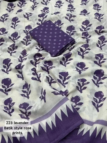 Printed Cotton Saree for Women | Pink & White Floral Print Daily Wear Saree - RPD Fashion