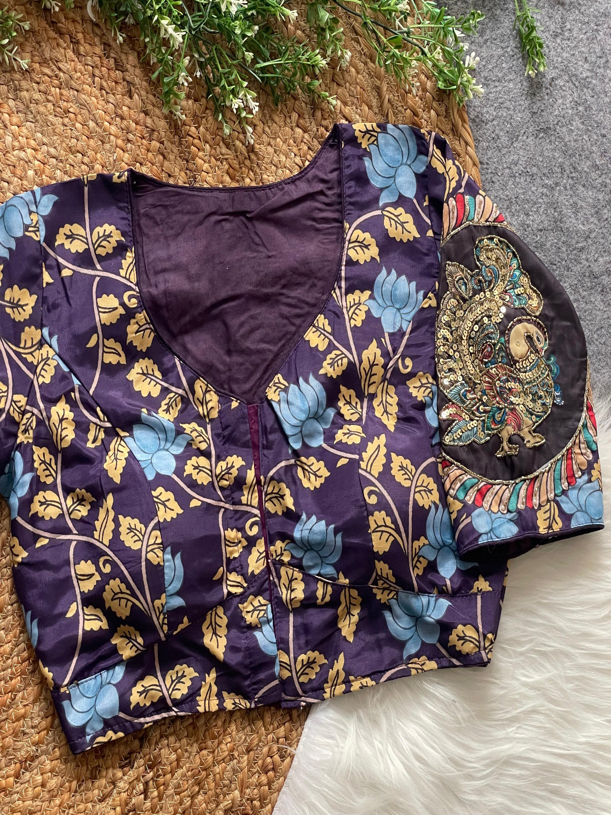 purely cotton print silk with handmade work boutique style collection blouse