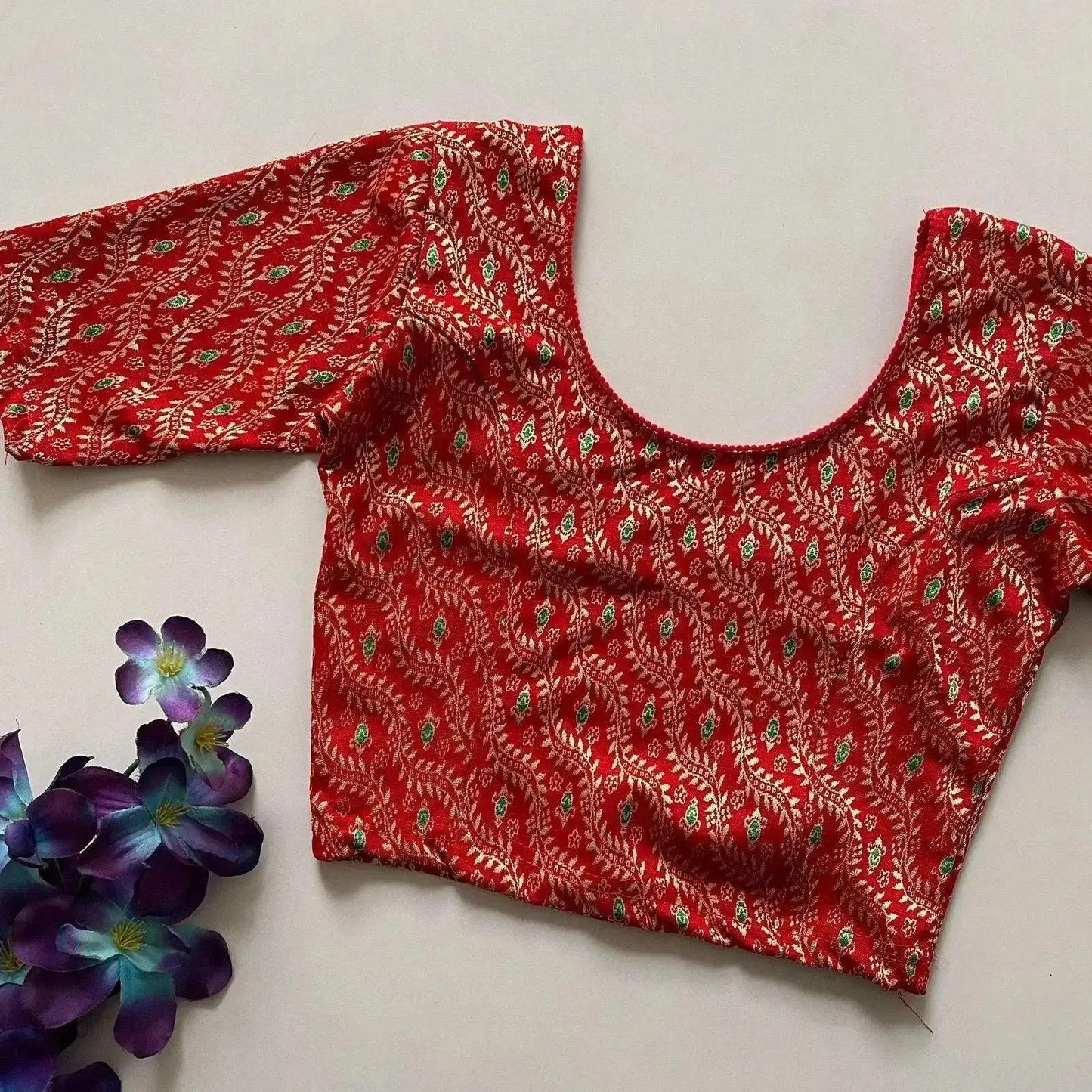 ready to wear stretchable blouse - cotton jacquard - rpd fashion