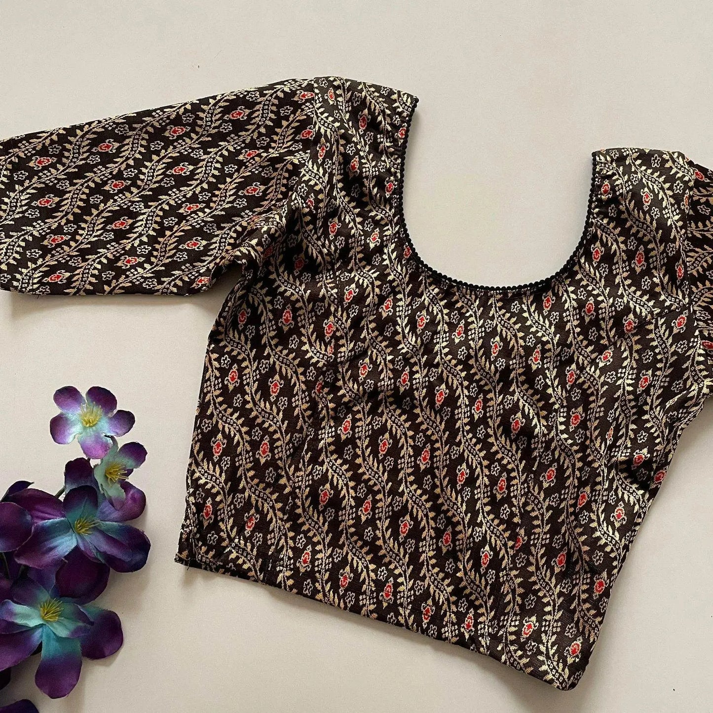 ready to wear stretchable blouse - cotton jacquard - rpd fashion