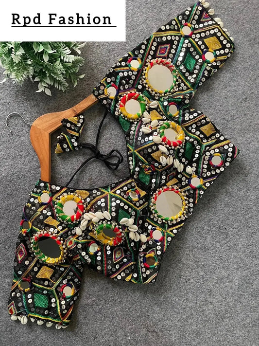 Real Mirror Multi Thread Work Blouse - Heavy Embroidery - RPD Fashion