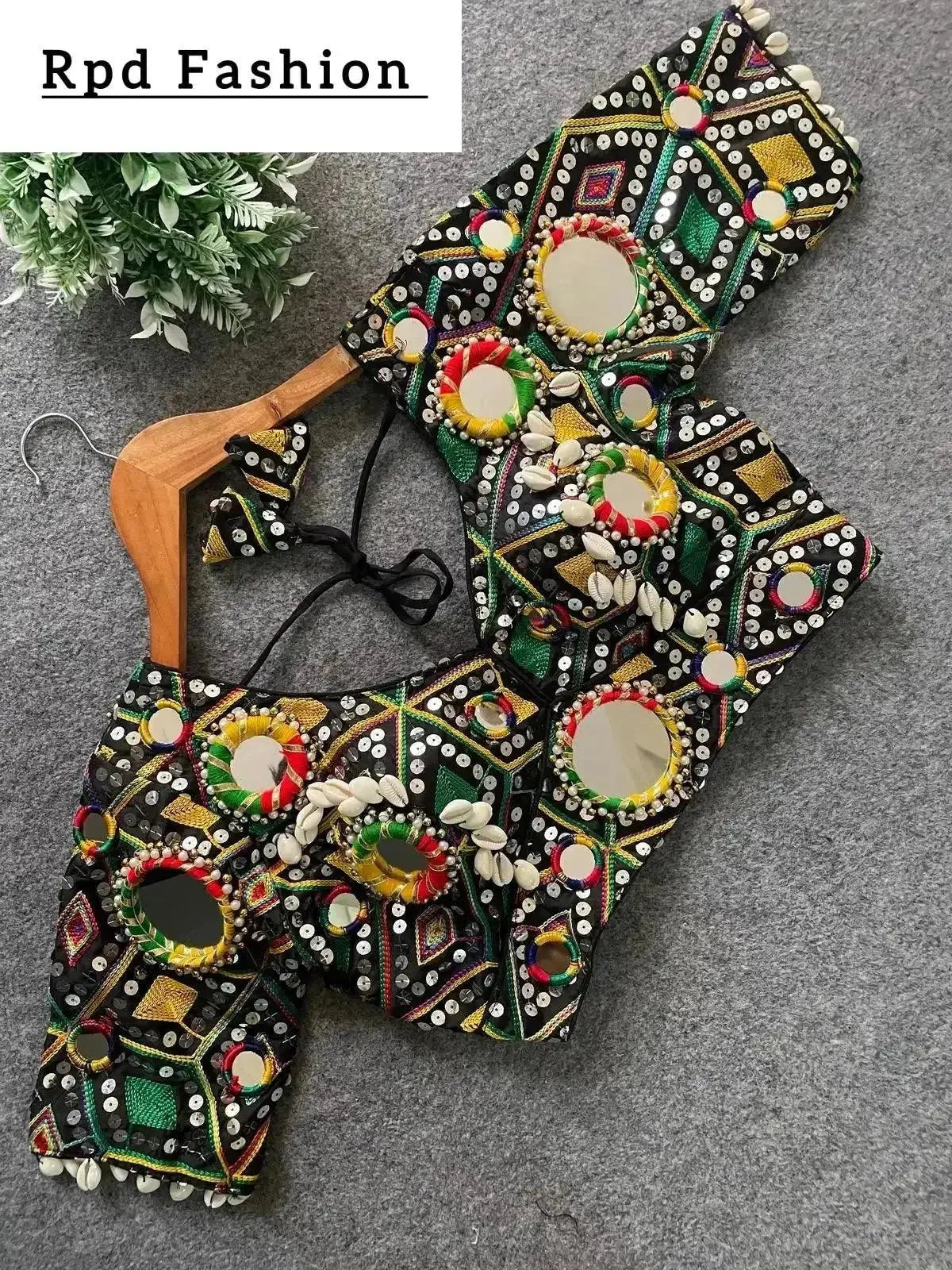 real mirror multi thread work blouse - heavy embroidery - rpd fashion