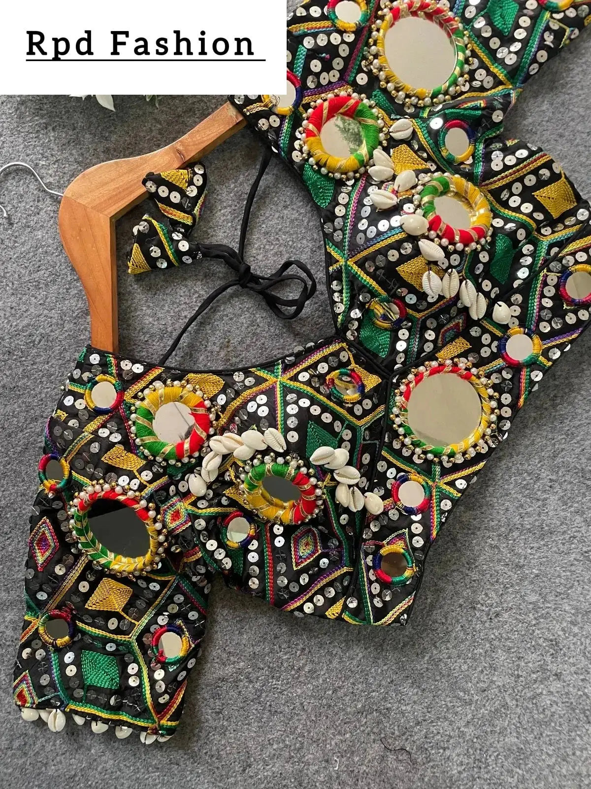 real mirror multi thread work blouse - heavy embroidery - rpd fashion