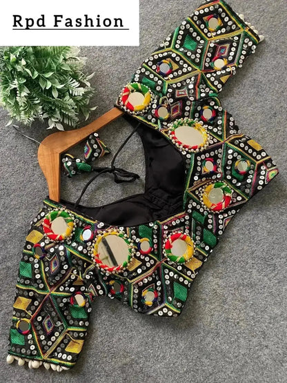 Real Mirror Multi Thread Work Blouse - Heavy Embroidery - RPD Fashion