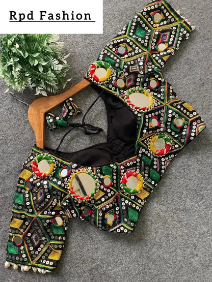 Real Mirror Multi Thread Work Blouse - Heavy Embroidery - RPD Fashion