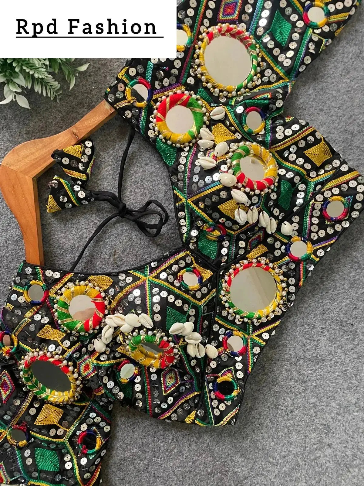 real mirror multi thread work blouse - heavy embroidery - rpd fashion