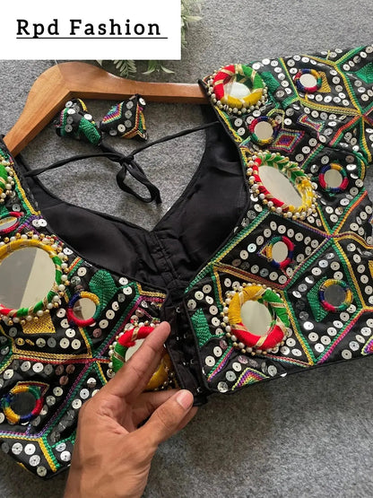 Real Mirror Multi Thread Work Blouse - Heavy Embroidery - RPD Fashion