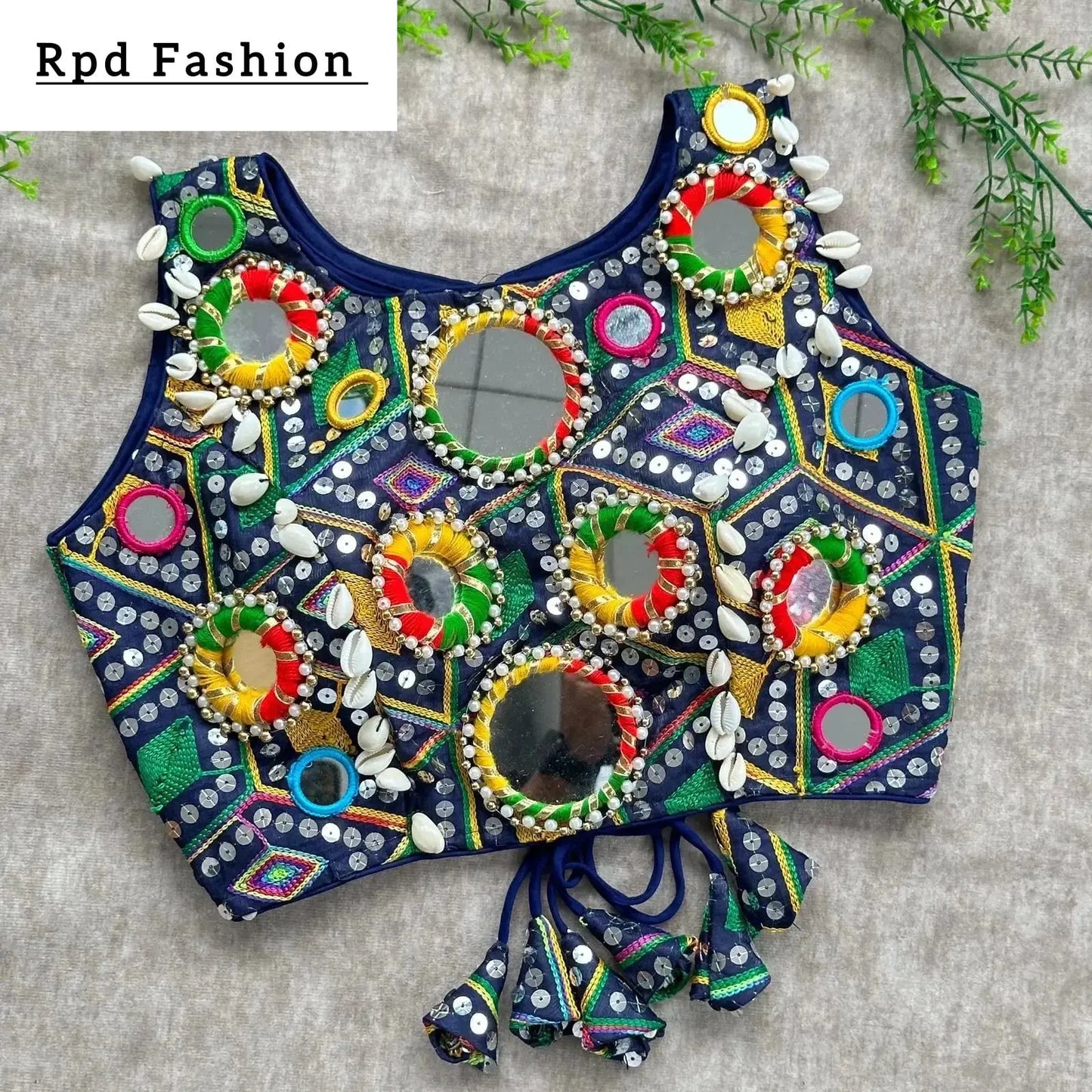 real mirror multi-thread work blouse for festivities - rpd fashion