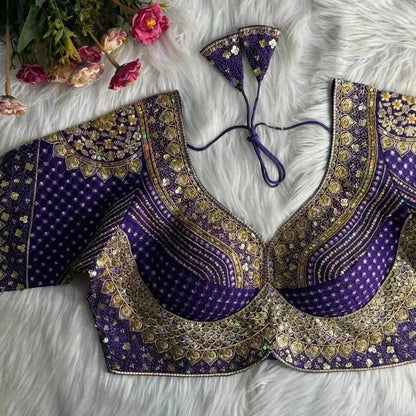 Sabyasachi Inspired Bridal Blouse designs with Heavy Stars & Rainbow Work - RPD Fashion