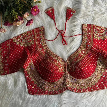 Sabyasachi Inspired Bridal Blouse designs with Heavy Stars & Rainbow Work - RPD Fashion