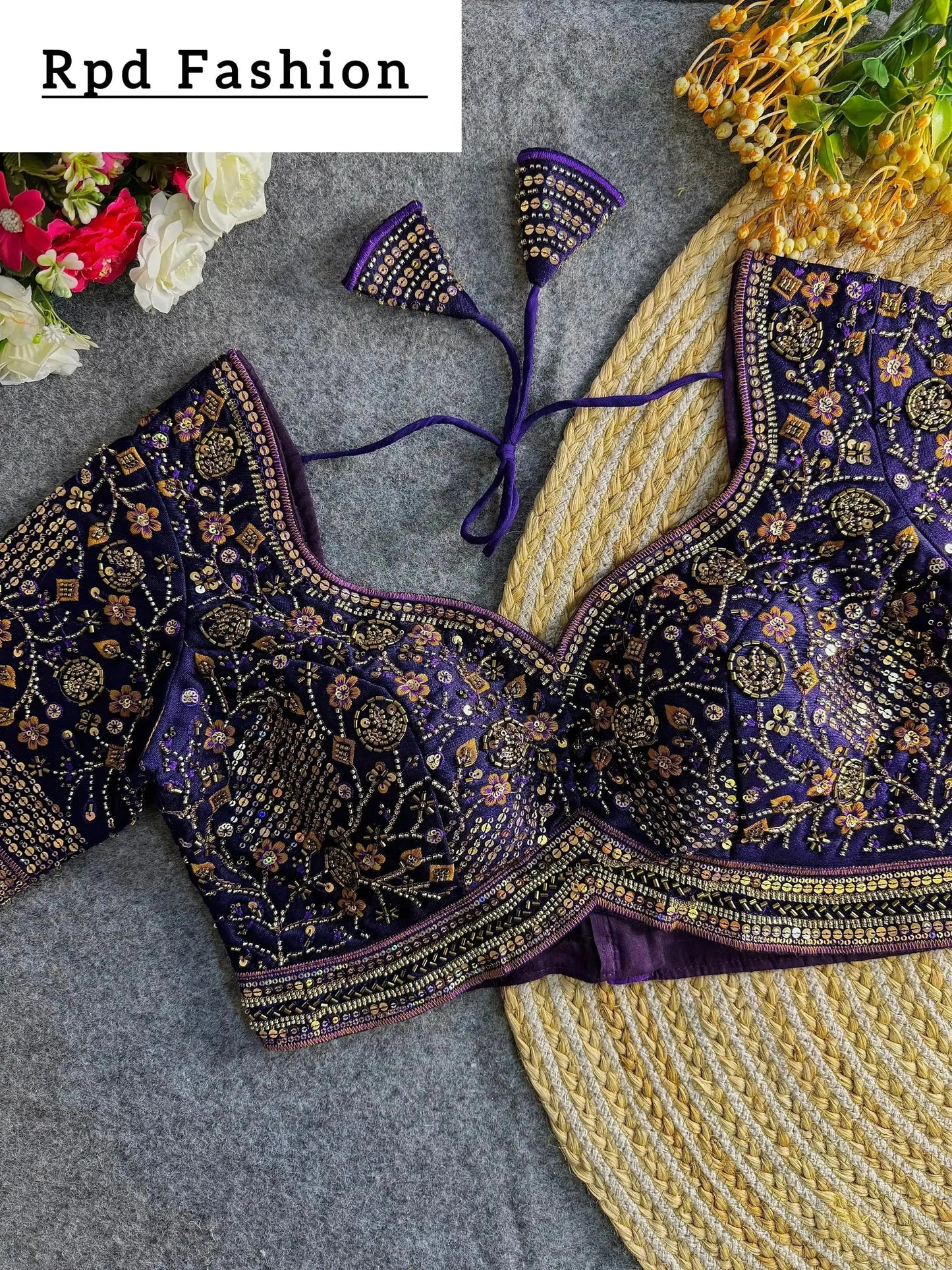 sabyasachi inspired handwork blouse - rpd fashion