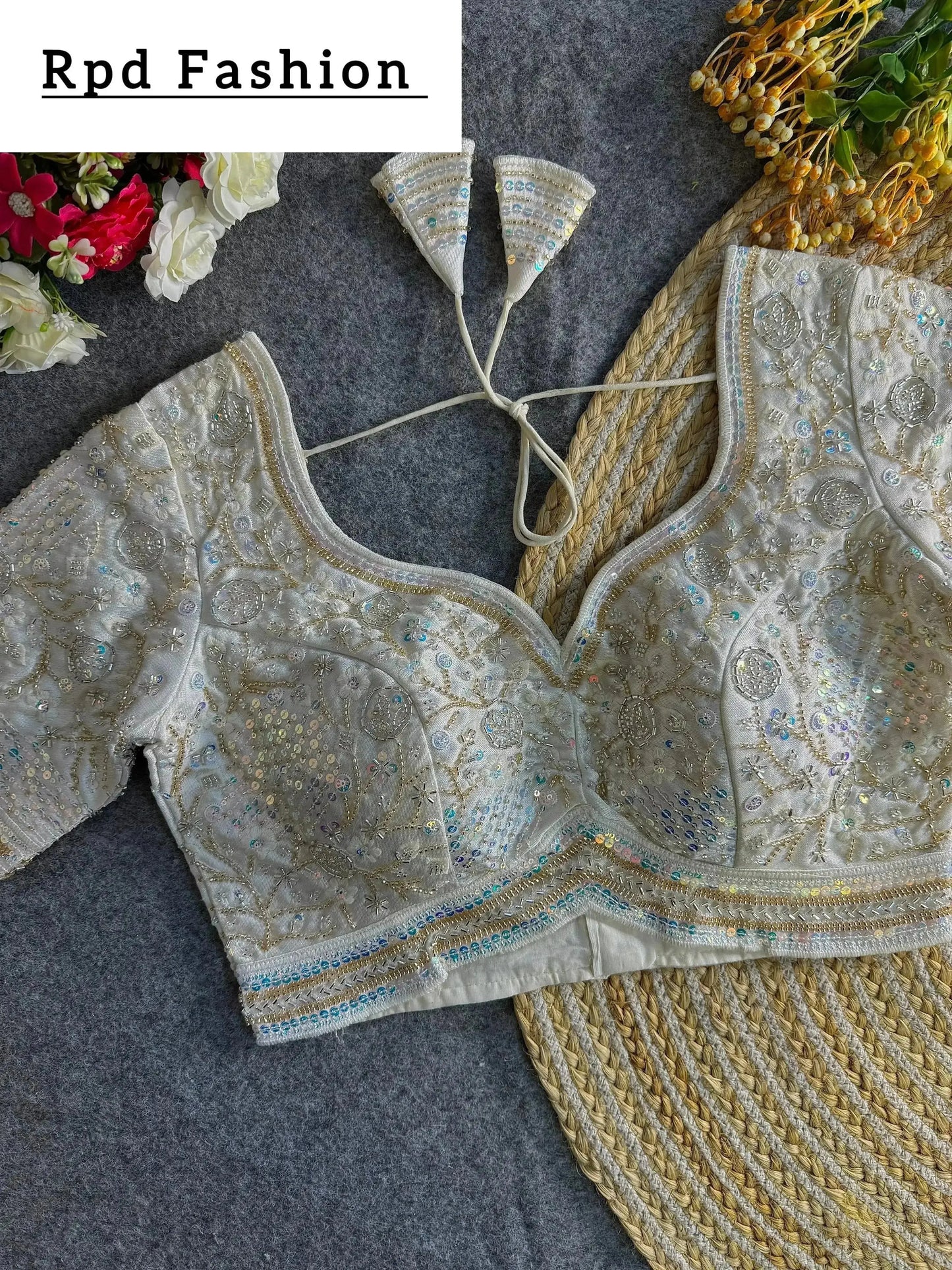 sabyasachi inspired handwork blouse - rpd fashion