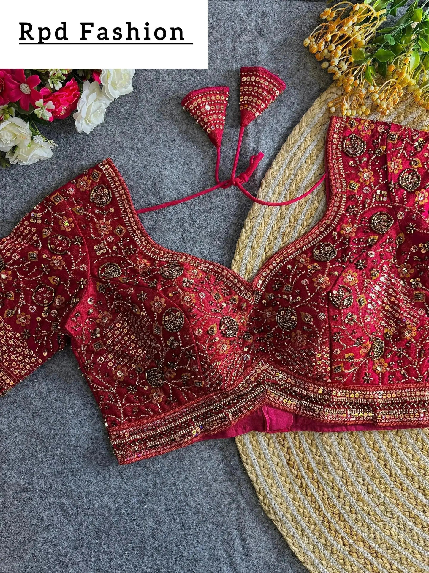 sabyasachi inspired handwork blouse - rpd fashion