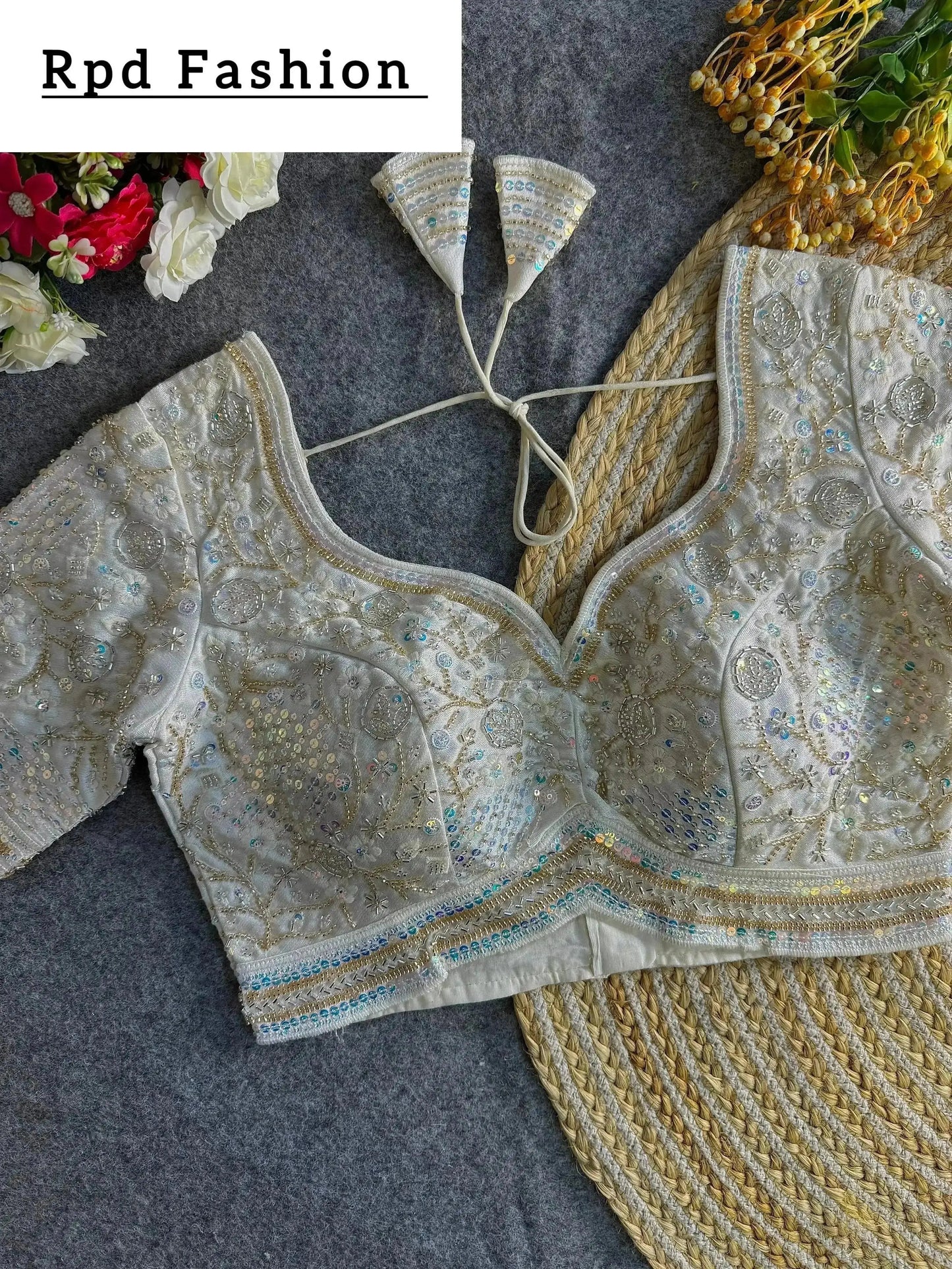 sabyasachi inspired handwork blouse - rpd fashion