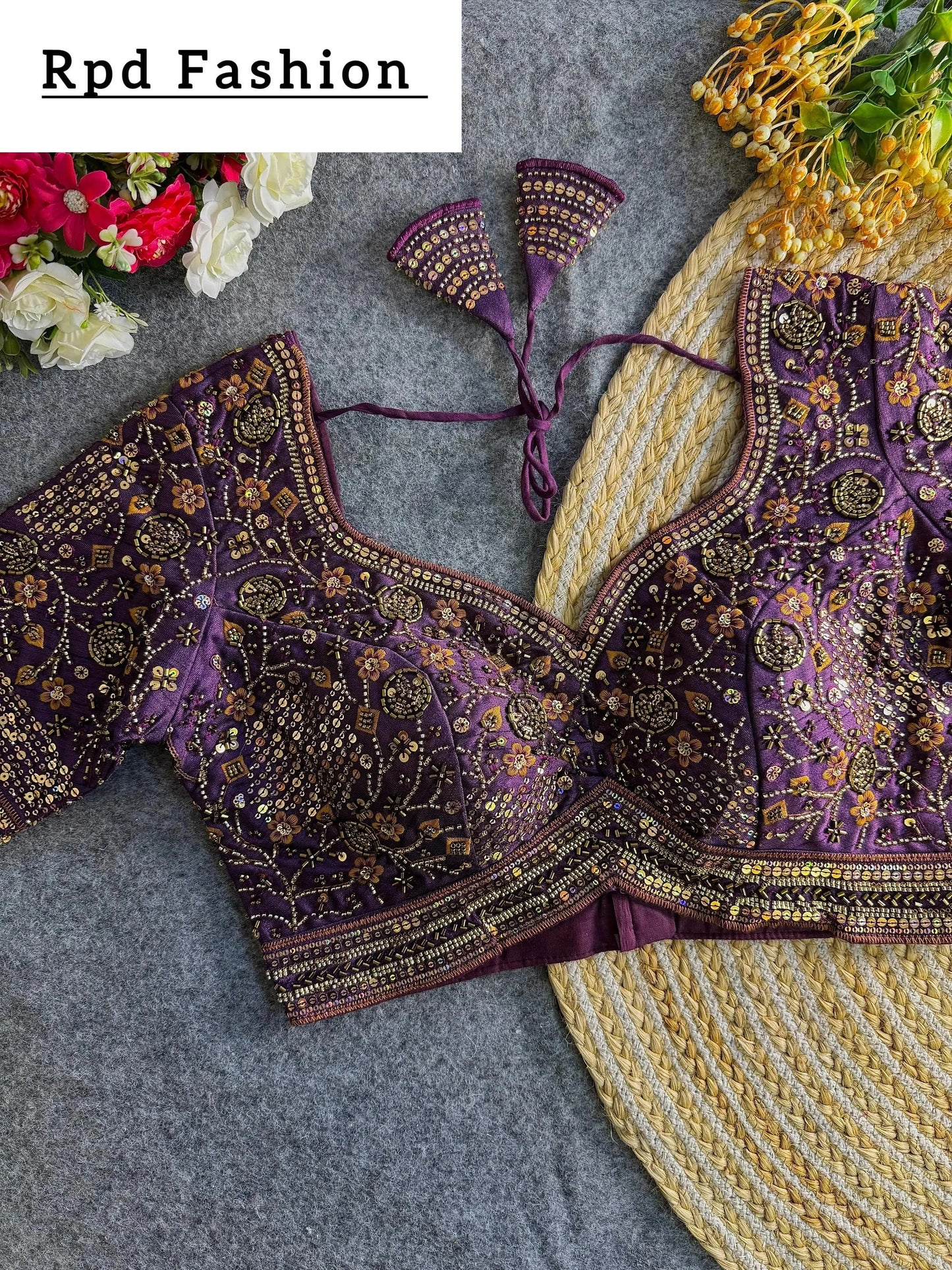 sabyasachi inspired handwork blouse - rpd fashion