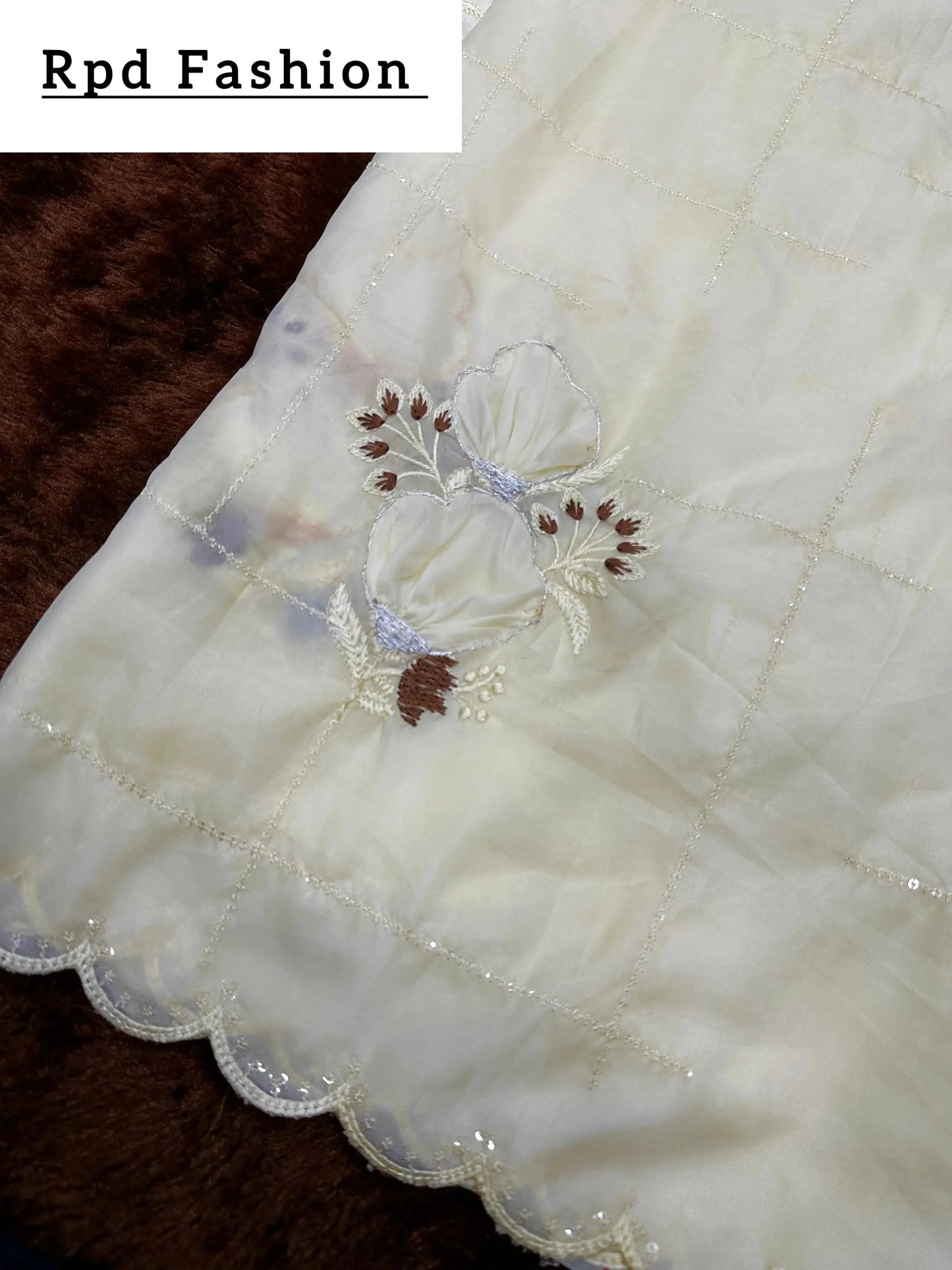 sequins embroidered work with thread work in saree and blouse - rpd fashion