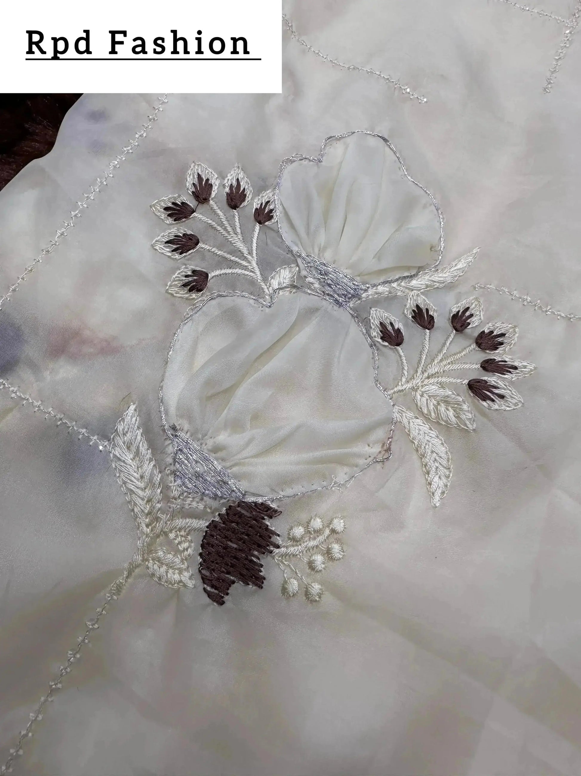 Sequins embroidered work with thread work in saree and blouse - RPD Fashion