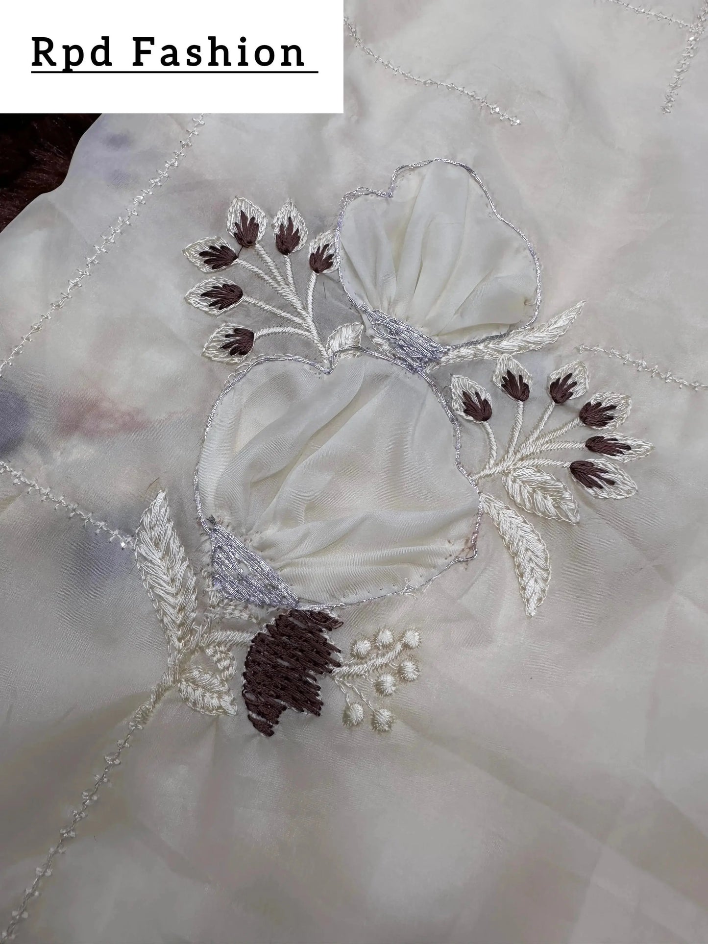 sequins embroidered work with thread work in saree and blouse - rpd fashion