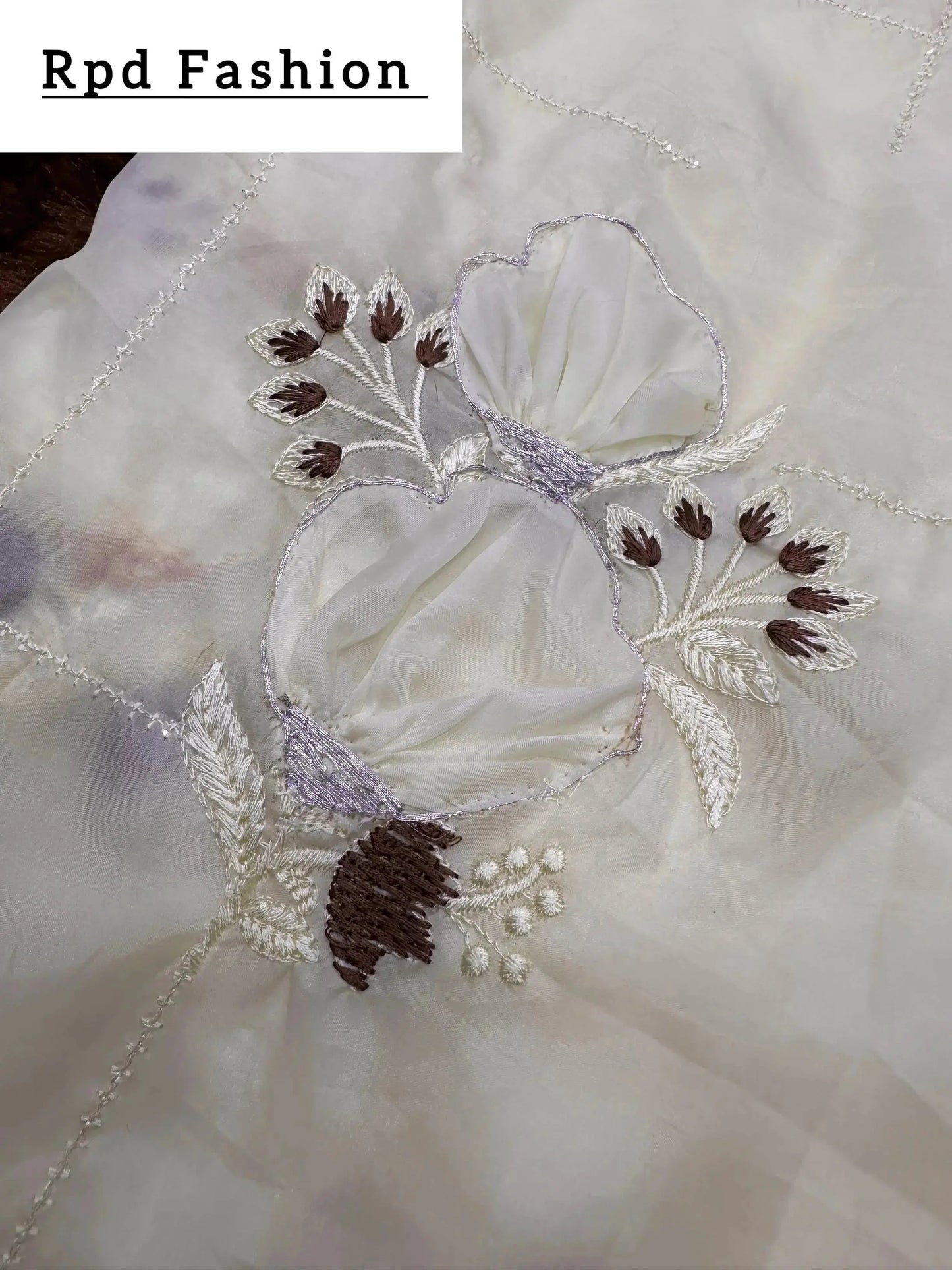 sequins embroidered work with thread work in saree and blouse - rpd fashion