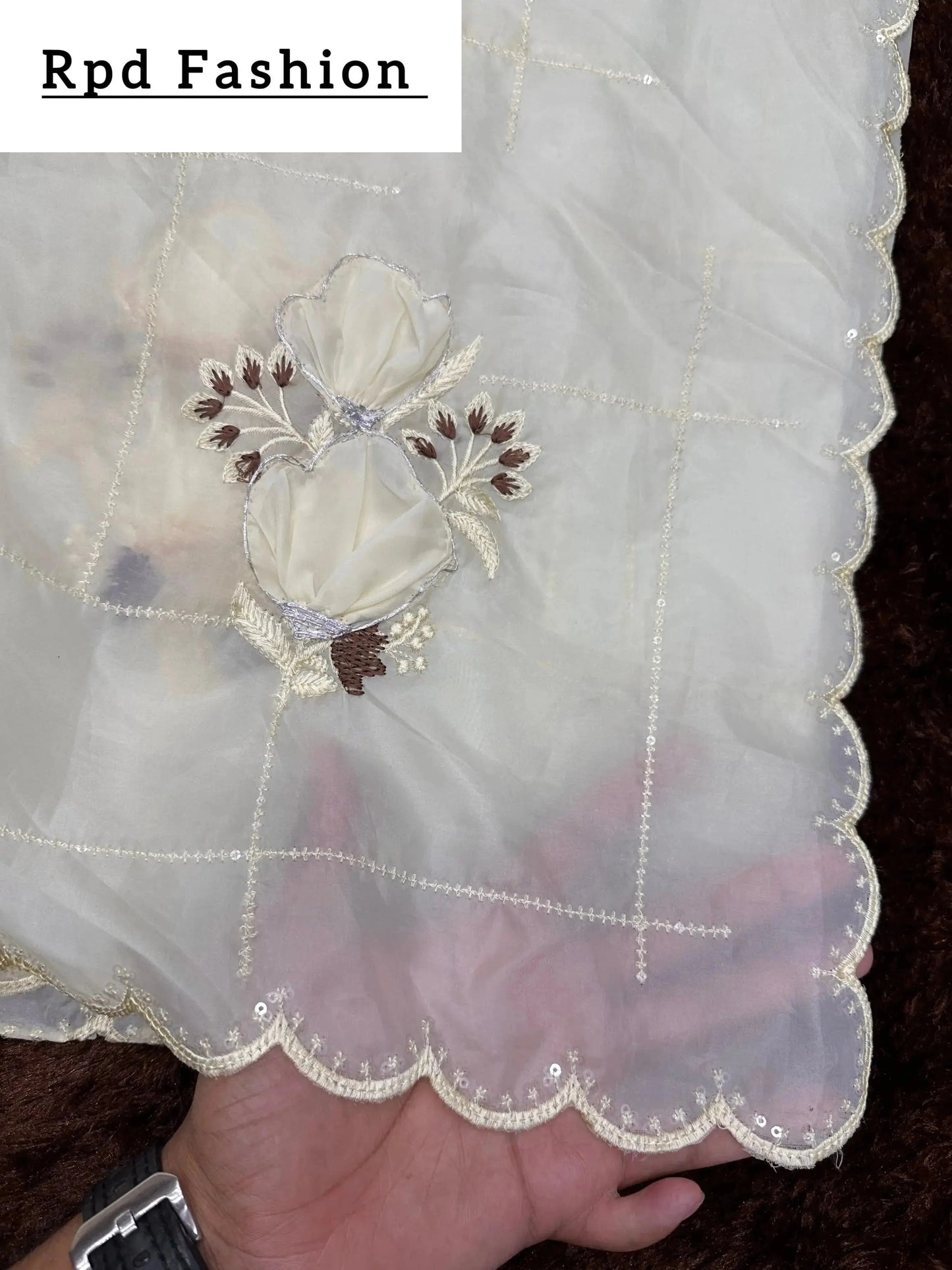 sequins embroidered work with thread work in saree and blouse - rpd fashion