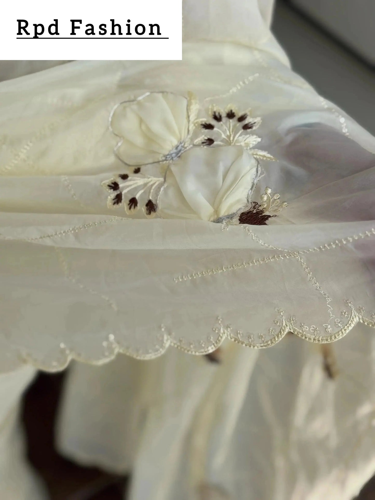 sequins embroidered work with thread work in saree and blouse - rpd fashion