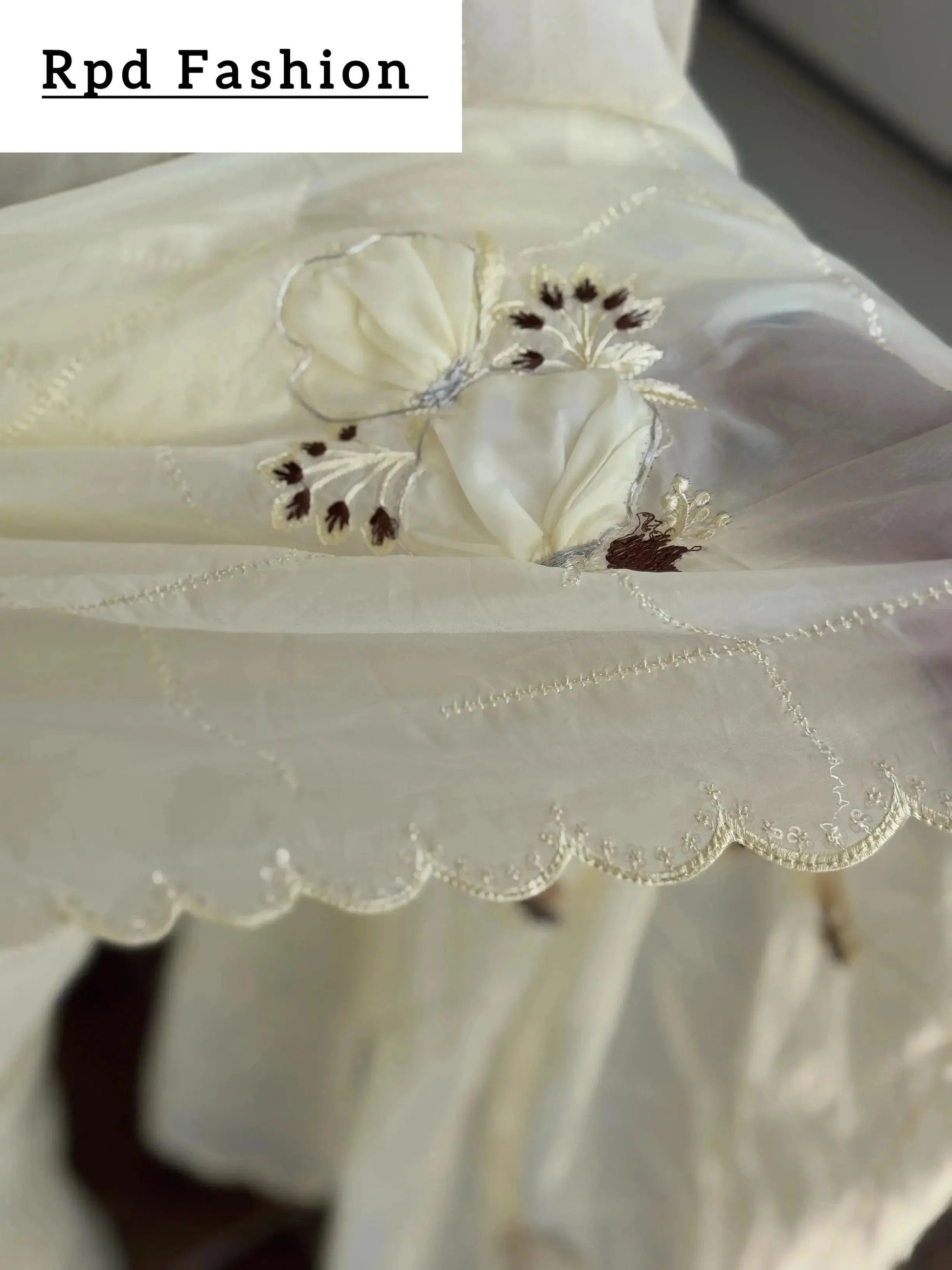 Sequins embroidered work with thread work in saree and blouse - RPD Fashion