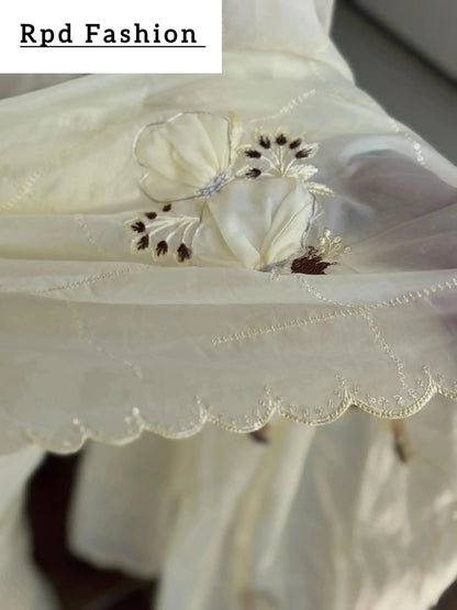 Sequins embroidered work with thread work in saree and blouse - RPD Fashion