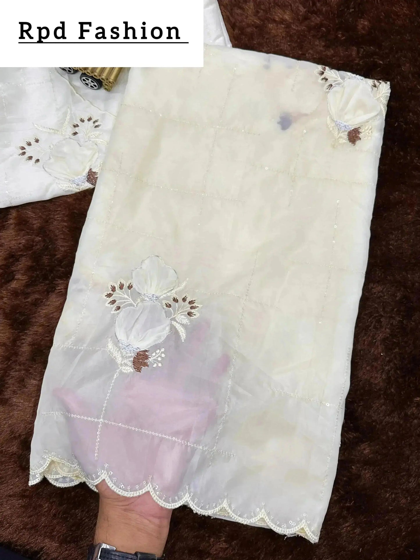 sequins embroidered work with thread work in saree and blouse - rpd fashion