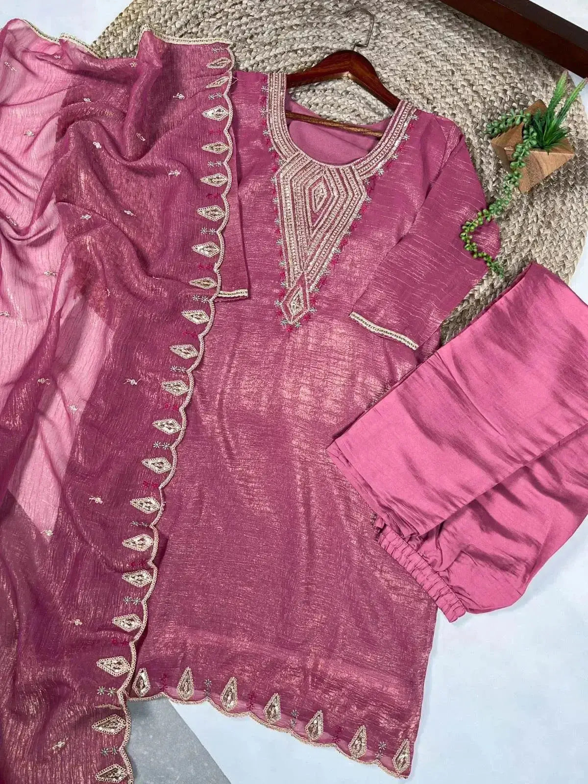 Silver Glosy Readymade Dress Collection - RPD Fashion